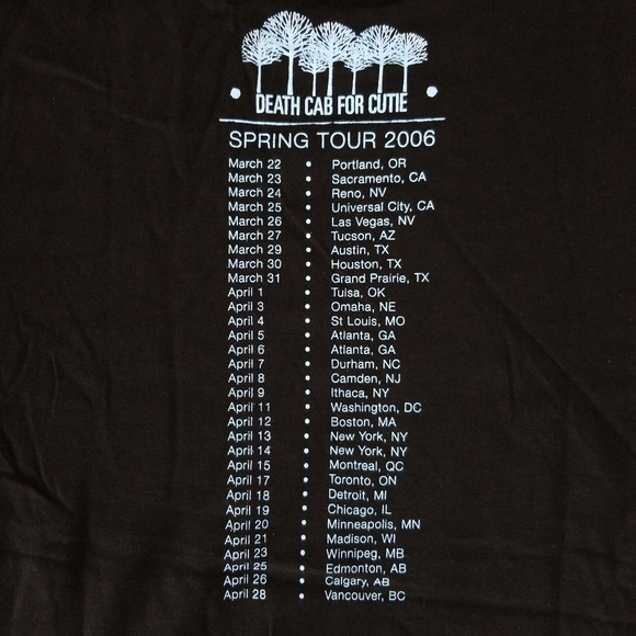 Death Cab For Cutie Licensed Tour Band T-Shirt - Picture 4 of 8